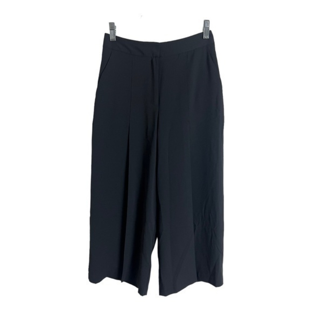 Top Shop Black Wide Leg Cropped Trouser Size 4P